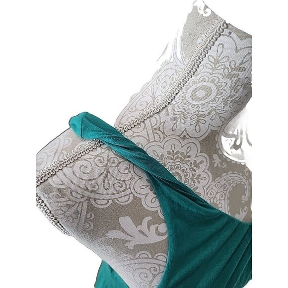 J. Crew Dress Maxi Green Color One Shoulder Pockets Women's Medium - Picture 4 of 9